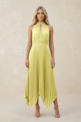 Halter Neck Pleated A - Line Chiffon Bridesmaid Dress in Buttercup - KISS BRIDAL Bridesmaid Dresses