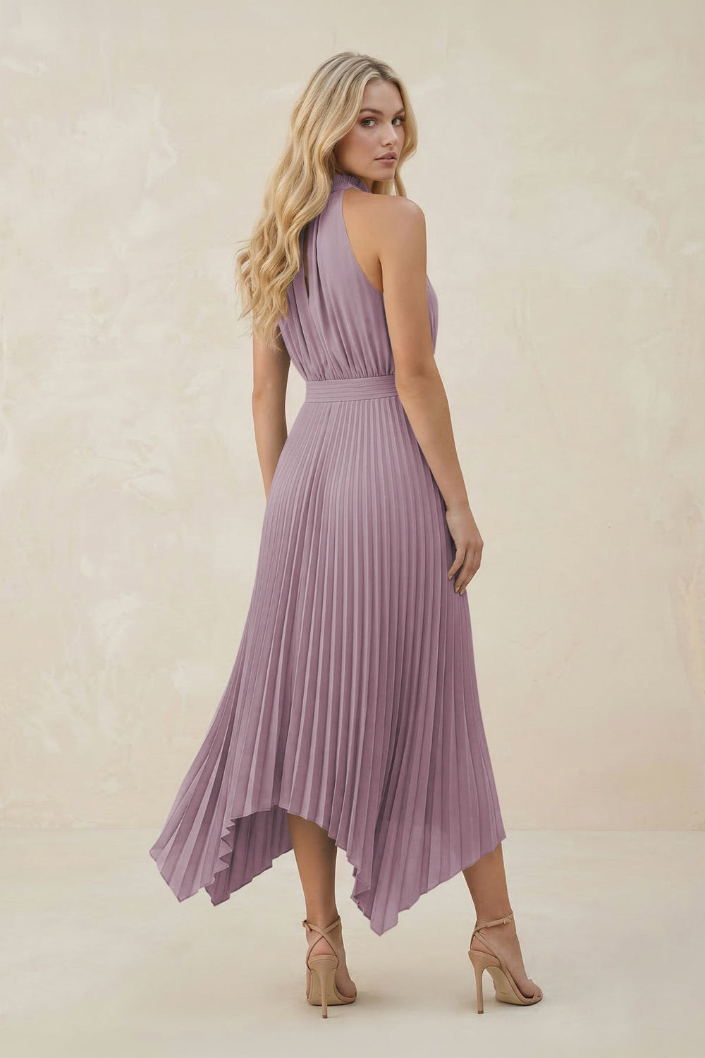 Halter Neck Pleated A - Line Chiffon Bridesmaid Dress in Dusk - KISS BRIDAL Bridesmaid Dresses