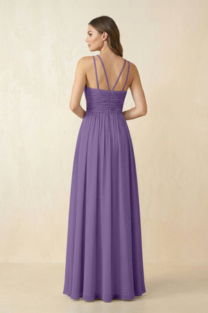Halter Pleated A - Line Chiffon Bridesmaid Dress in Tahiti - SHE IS ME Bridesmaid Dresses