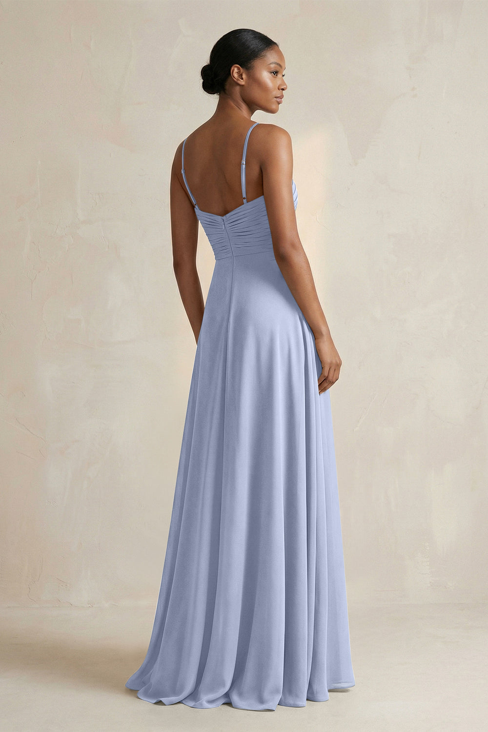 Halter Pleated Chiffon A-Line Bridesmaid Dress in Ice