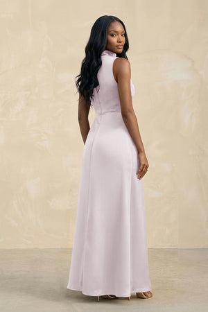 High Neck A - Line Bridesmaid Dress Wiht Slit in Dusk - KISS BRIDAL Bridesmaid Dresses