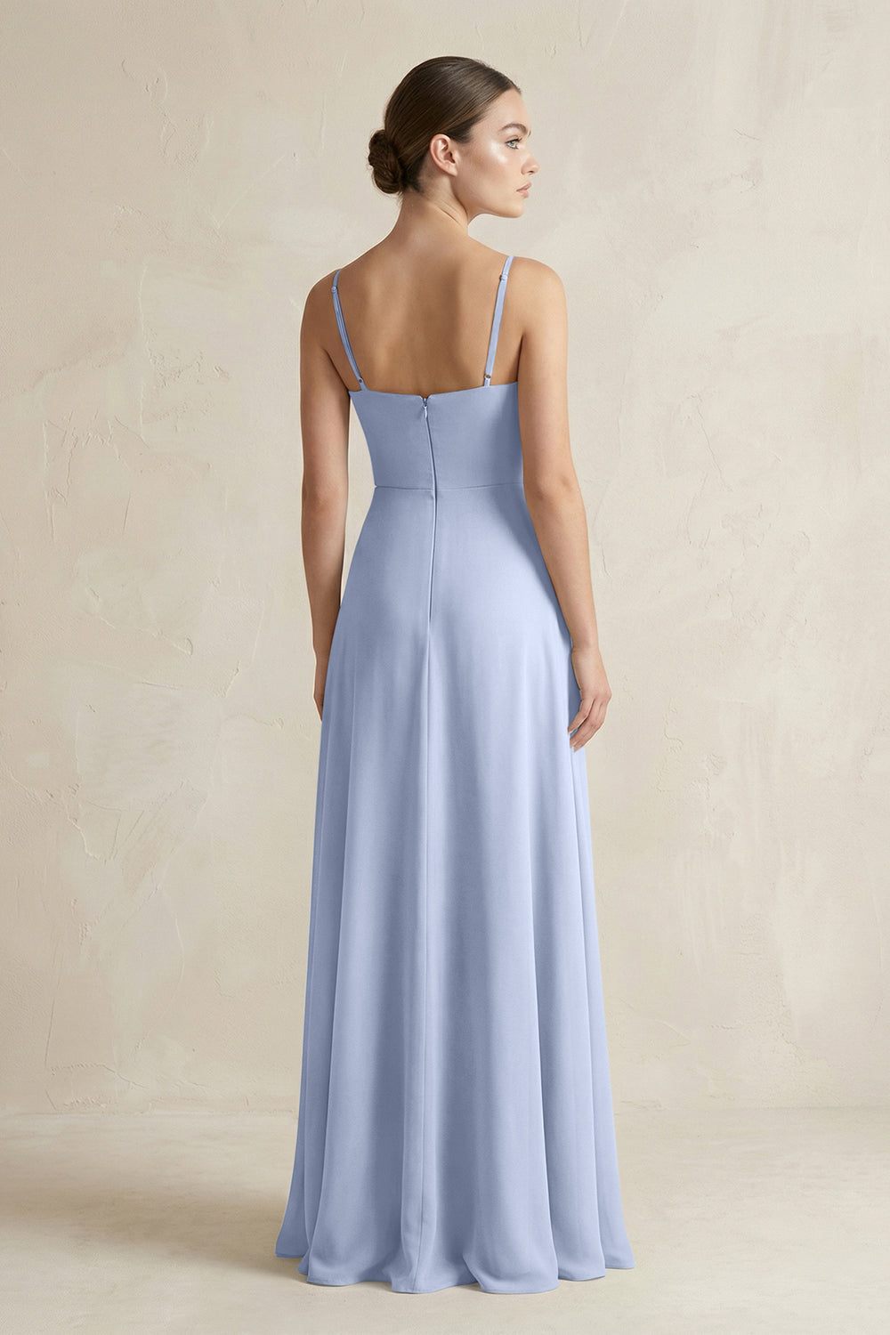 A-Line Chiffon Spaghetti Strap Bridesmaid Dress in Ice