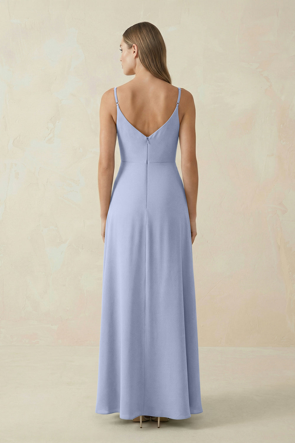 Cami Strap A-Line Chiffon Bridesmaid Dress in Ice