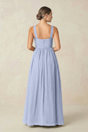 Ice Cross Halter Neck Chiffon A-Line Bridesmaid Dress With Slit (2) | KISSBRIDAL