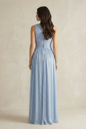 Ice One-Shoulder A-Line Pleated Sequins Bridesmaid Dress (2) | KISSBRIDAL