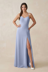 Ice Ruched Sheath Chiffon Bridesmaid Dress | KISSBRIDAL