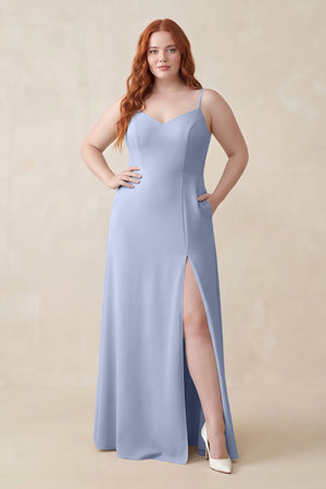 Ice Ruched Sheath Chiffon Bridesmaid Dress [sizeplus]  | KISSBRIDAL