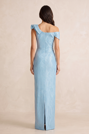 Ice Sheath Jacquard One-Shoulder Mother of the Bride Dress (2) | KISSBRIDAL