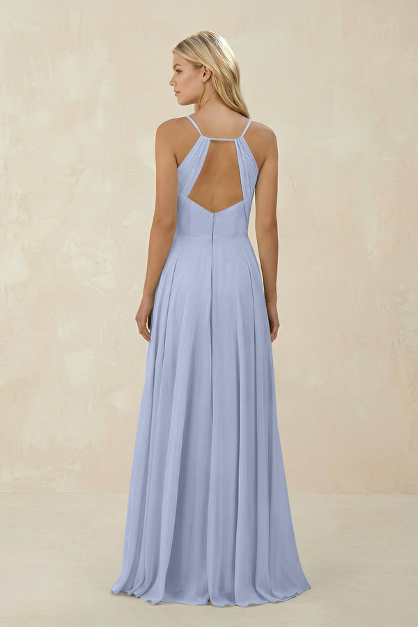 Ice Spaghetti Strap A-Line Chiffon Bridesmaid Dress (2) | KISSBRIDAL