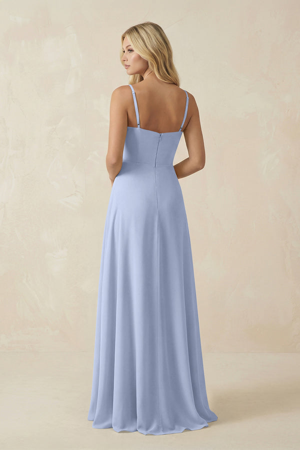 Ice Spaghetti Strap Chiffon A-Line Bridesmaid Dress (2) | KISSBRIDAL