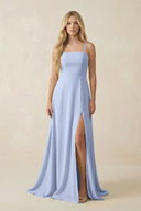 Ice Spaghetti Strap Chiffon A-Line Bridesmaid Dress | KISSBRIDAL