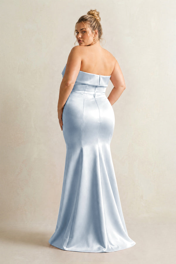 Ice Strapless Satin Mermaid Bridesmaid Dress (2) [sizeplus] | KISSBRIDAL