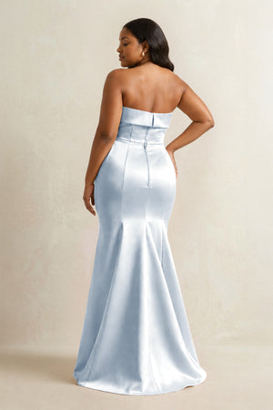 Ice Strapless Satin Mermaid Bridesmaid Dress (4) [sizeplus] | KISSBRIDAL