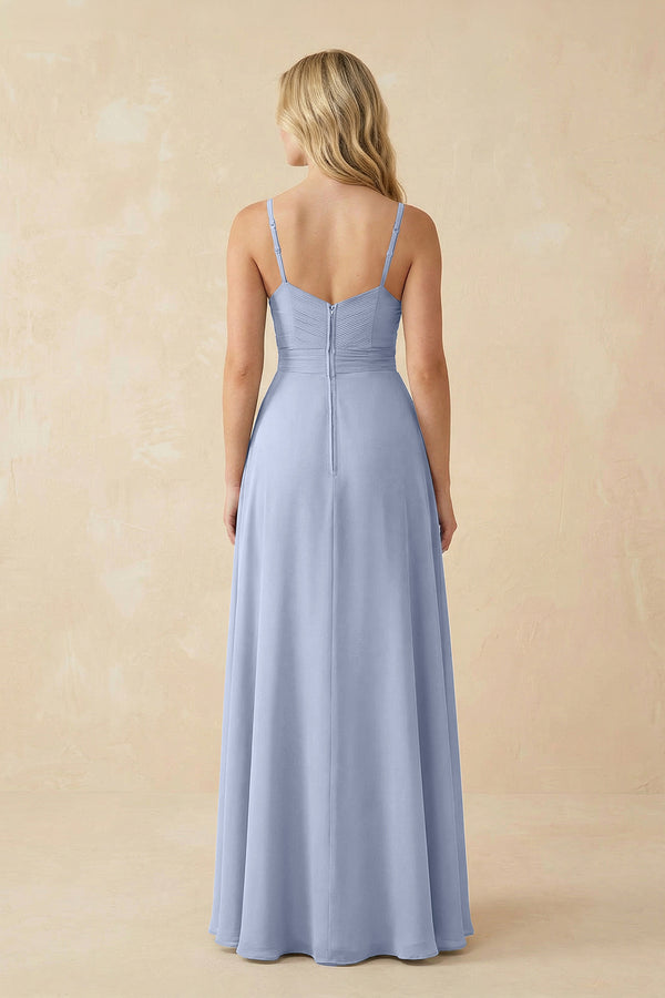 Ice Sweetheart A-Line Pleated Chiffon Bridesmaid Dress (2) | KISSBRIDAL