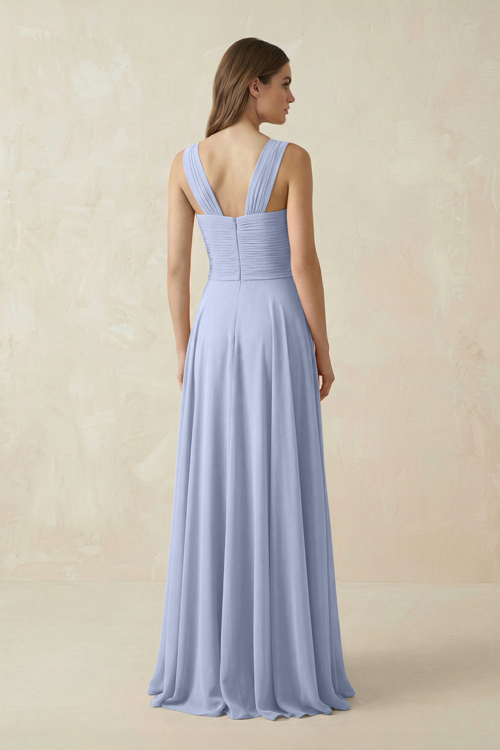 Sweetheart Pleated A-Line Chiffon Bridesmaid Dress in Ice