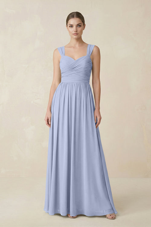 Ice Sweetheart Pleated Chiffon A-Line Bridesmaid Dress | KISSBRIDAL