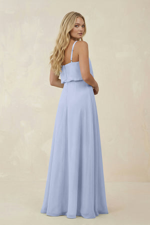 Ice V-Neck Blouson A-Line Chiffon Bridesmaid Dress (2) | KISSBRIDAL