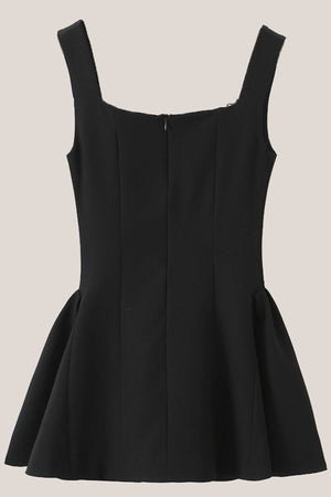 Lace Scoop Neck A-Line Cotton Mini Dress in Black– SHE IS ME Dresses