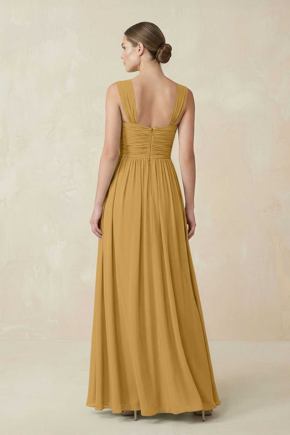 Sweetheart Pleated Chiffon A-Line Bridesmaid Dress in Marigold