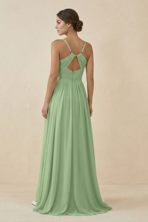 Matcha Sweetheart A-Line Chiffon Bridesmaid Dress (2) | KISSBRIDAL