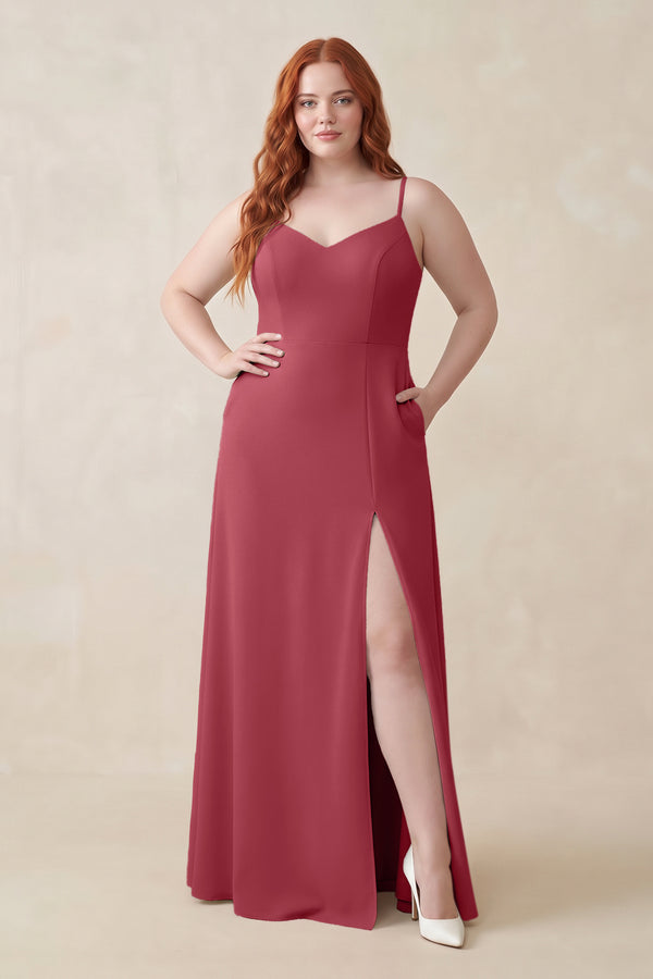 Merlot Ruched Sheath Chiffon Bridesmaid Dress | KISSBRIDAL