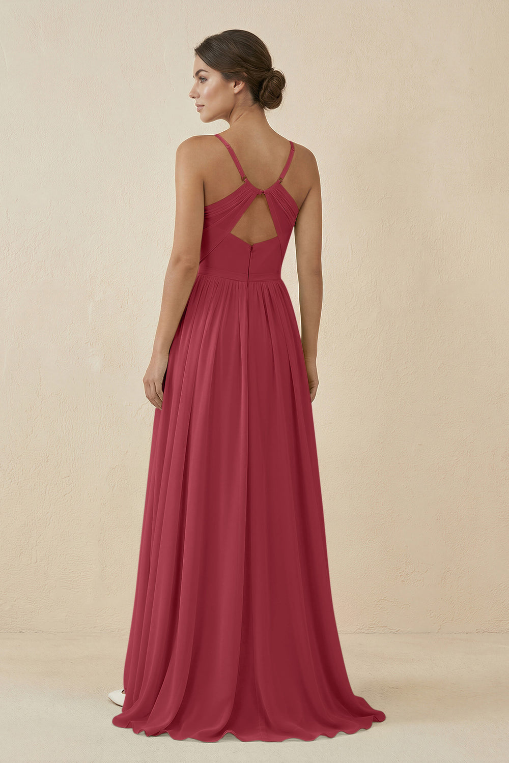 Sweetheart A-Line Chiffon Bridesmaid Dress in Merlot