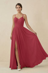 Merlot Sweetheart A-Line Chiffon Bridesmaid Dress | KISSBRIDAL