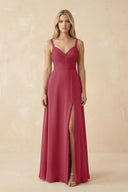 Merlot Sweetheart A-Line Pleated Chiffon Bridesmaid Dress | KISSBRIDAL
