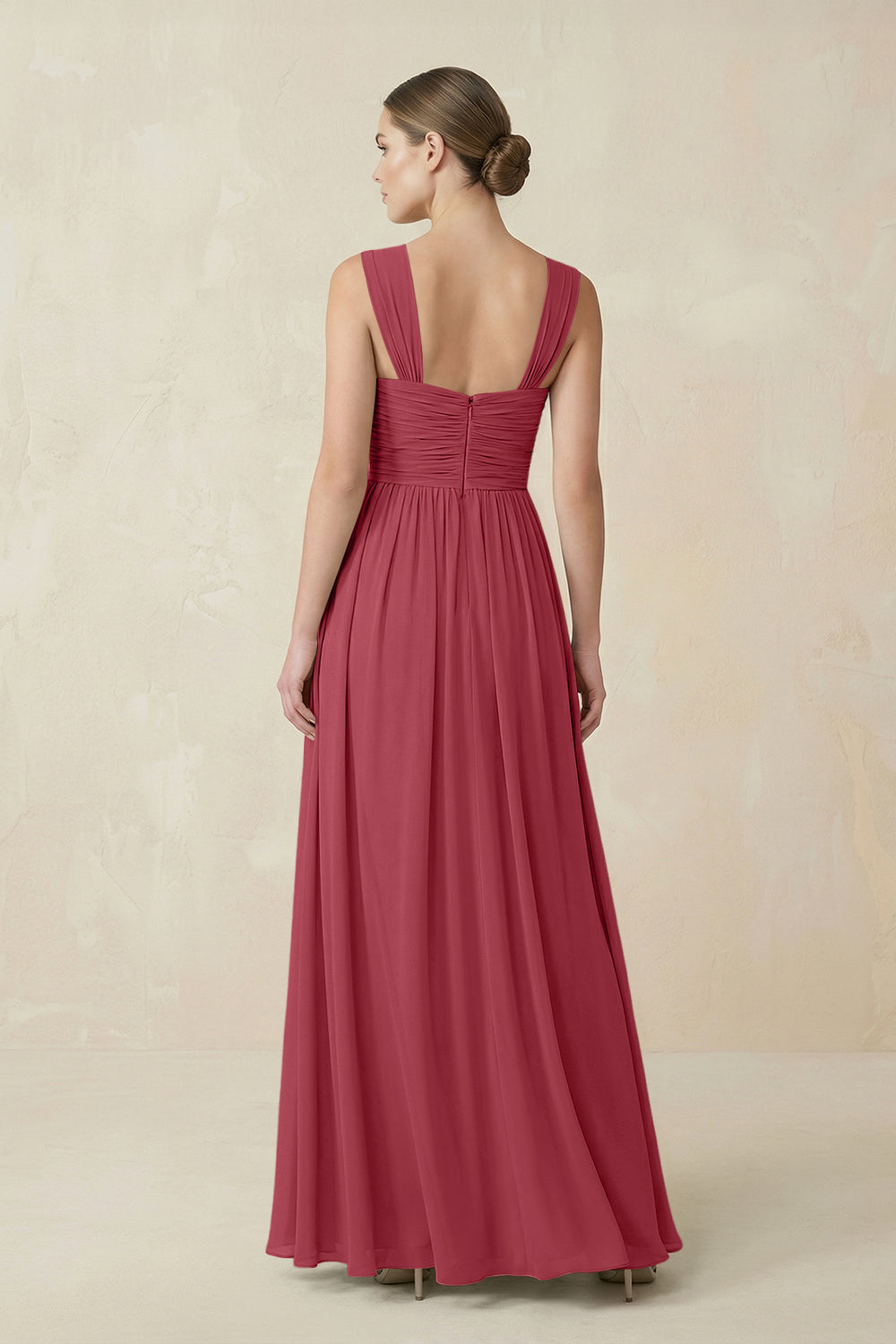 Sweetheart Pleated Chiffon A-Line Bridesmaid Dress in Merlot
