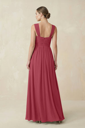Merlot Sweetheart Pleated Chiffon A-Line Bridesmaid Dress (2) | KISSBRIDAL