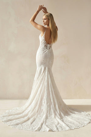 Mermaid Lace Spaghetti Straps Wedding Dress - SHE IS ME Wedding Dresses
