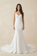 Mermaid Satin Sweetheart Wedding Dress in White - SHE IS ME Wedding Dresses