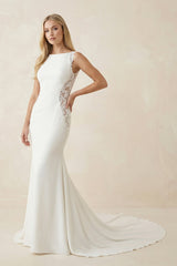 Mermaid Satin Wedding Dress With Appliques in Ivory - KISS BRIDAL Wedding Dresses