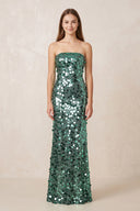 Green Mermaid Sequins Maxi Dress - KISS BRIDAL