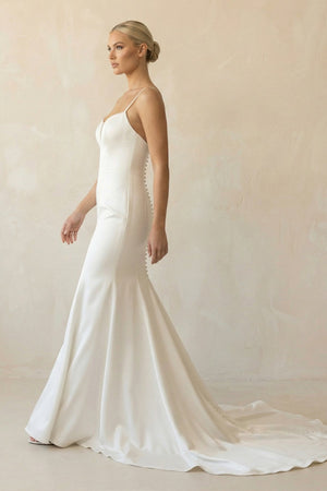 Mermaid Spaghetti Straps Long Wedding Dress - SHE IS ME Wedding Dresses