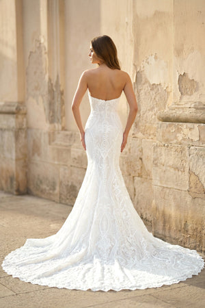 Mermaid Strapless Lace Wedding Dress in Ivory - SHE IS ME Wedding Dresses