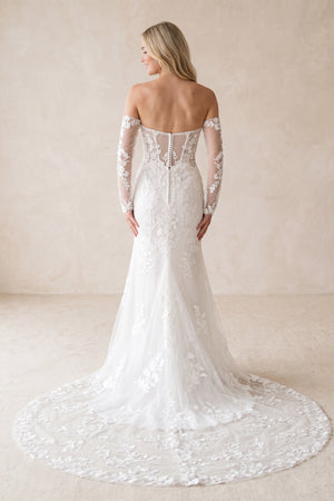 Mermaid Sweetheart Lace Wedding Dress With Sleeves - KISS BRIDAL Wedding Dresses