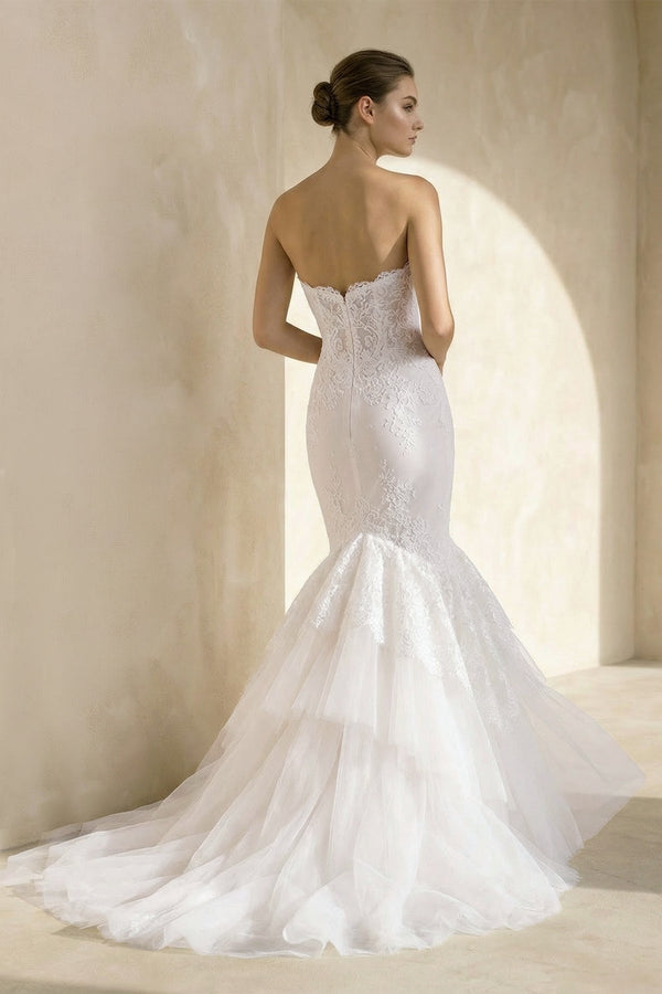 Mermaid Sweetheart Sleeveless Wedding Dress With Appliques - SHE IS ME Wedding Dresses