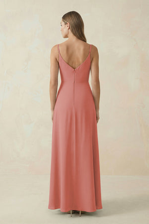 Mulberry Cami Strap A-Line Chiffon Bridesmaid Dress (2) | KISSBRIDAL