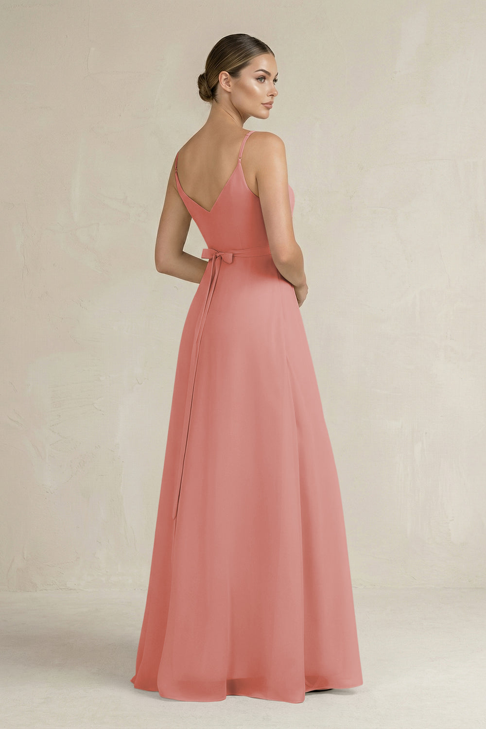 Ruched A-Line Chiffon Bridesmaid Dress with Slit in Mulberry