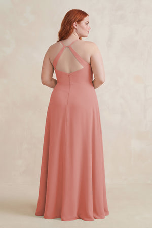 Mulberry Ruched Sheath Chiffon Bridesmaid Dress (2) | KISSBRIDAL