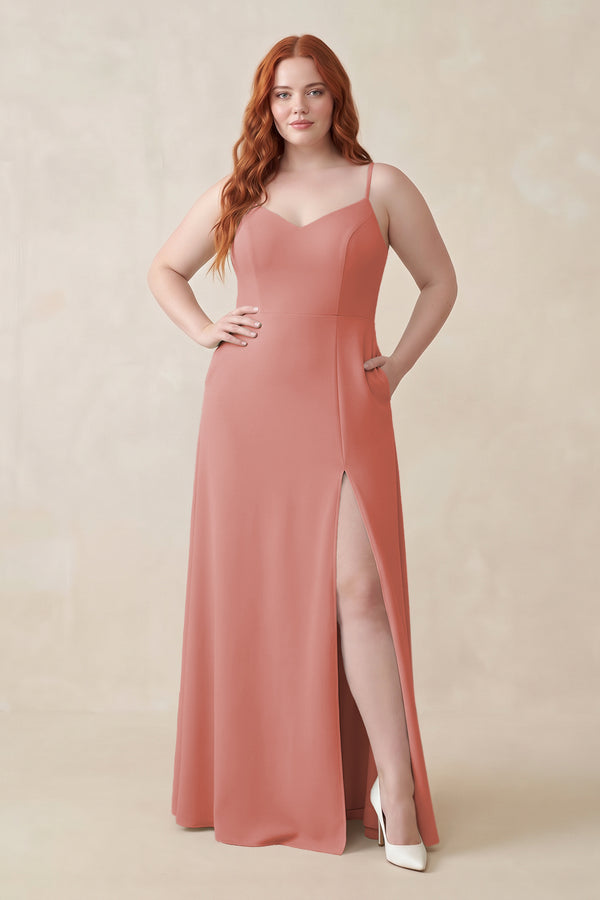 Mulberry Ruched Sheath Chiffon Bridesmaid Dress | KISSBRIDAL