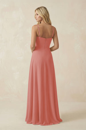 Mulberry Spaghetti Strap Chiffon A-Line Bridesmaid Dress (2) | KISSBRIDAL