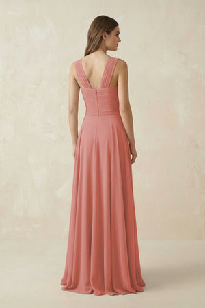 Mulberry Sweetheart Pleated A-Line Chiffon Bridesmaid Dress (2) | KISSBRIDAL