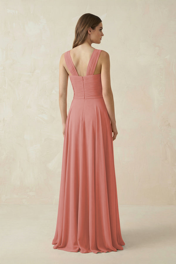 Mulberry Sweetheart Pleated A-Line Chiffon Bridesmaid Dress (2) | KISSBRIDAL