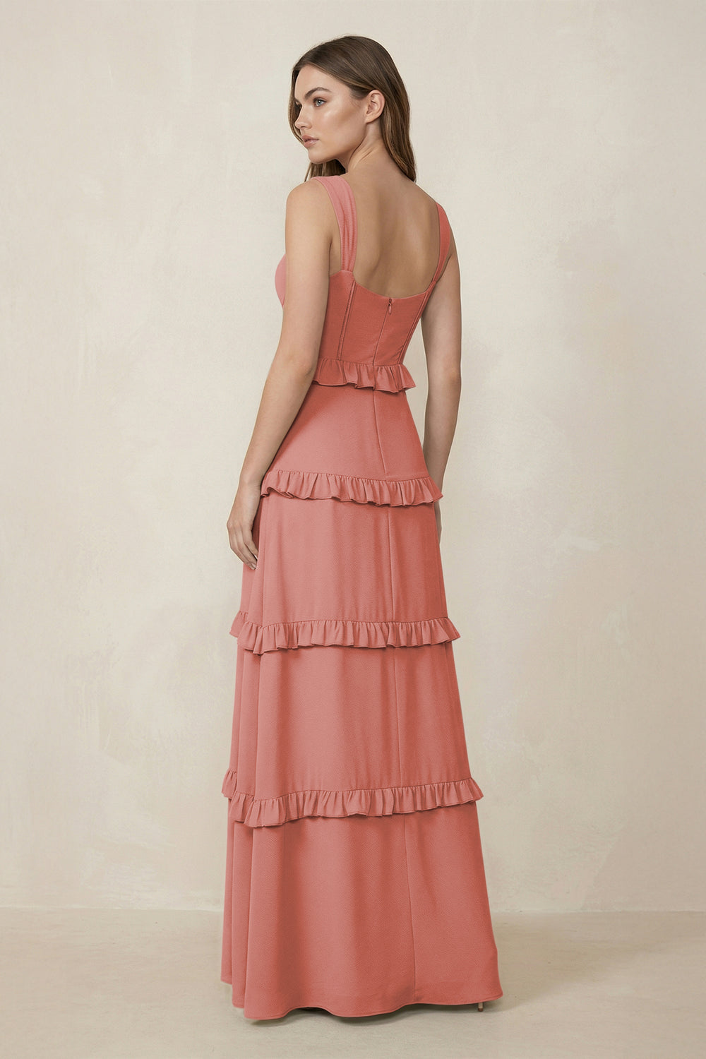 Sweetheart Tiered A-Line Chiffon Bridesmaid Dress in Mulberry