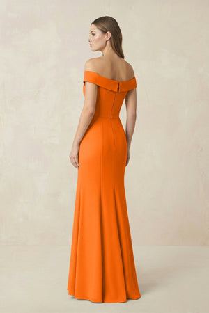 Off - the Shoulder Mermaid Chiffon Bridesmaid Dress in Cinnamon - SHE IS ME Bridesmaid Dresses