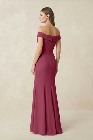 Off - the Shoulder Mermaid Chiffon Bridesmaid Dress in Desert Rose - SHE IS ME Bridesmaid Dresses