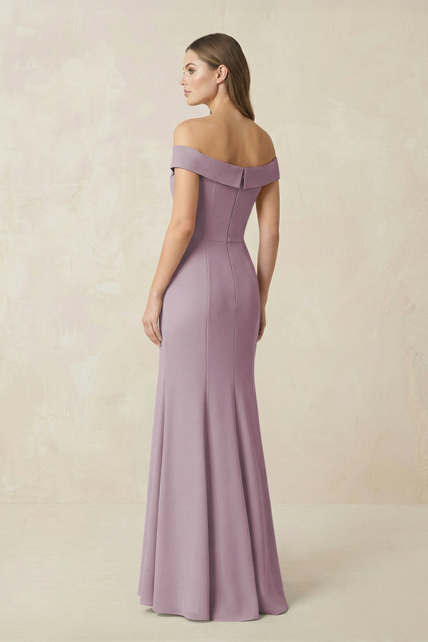 Off - the Shoulder Mermaid Chiffon Bridesmaid Dress in Dusk - SHE IS ME Bridesmaid Dresses