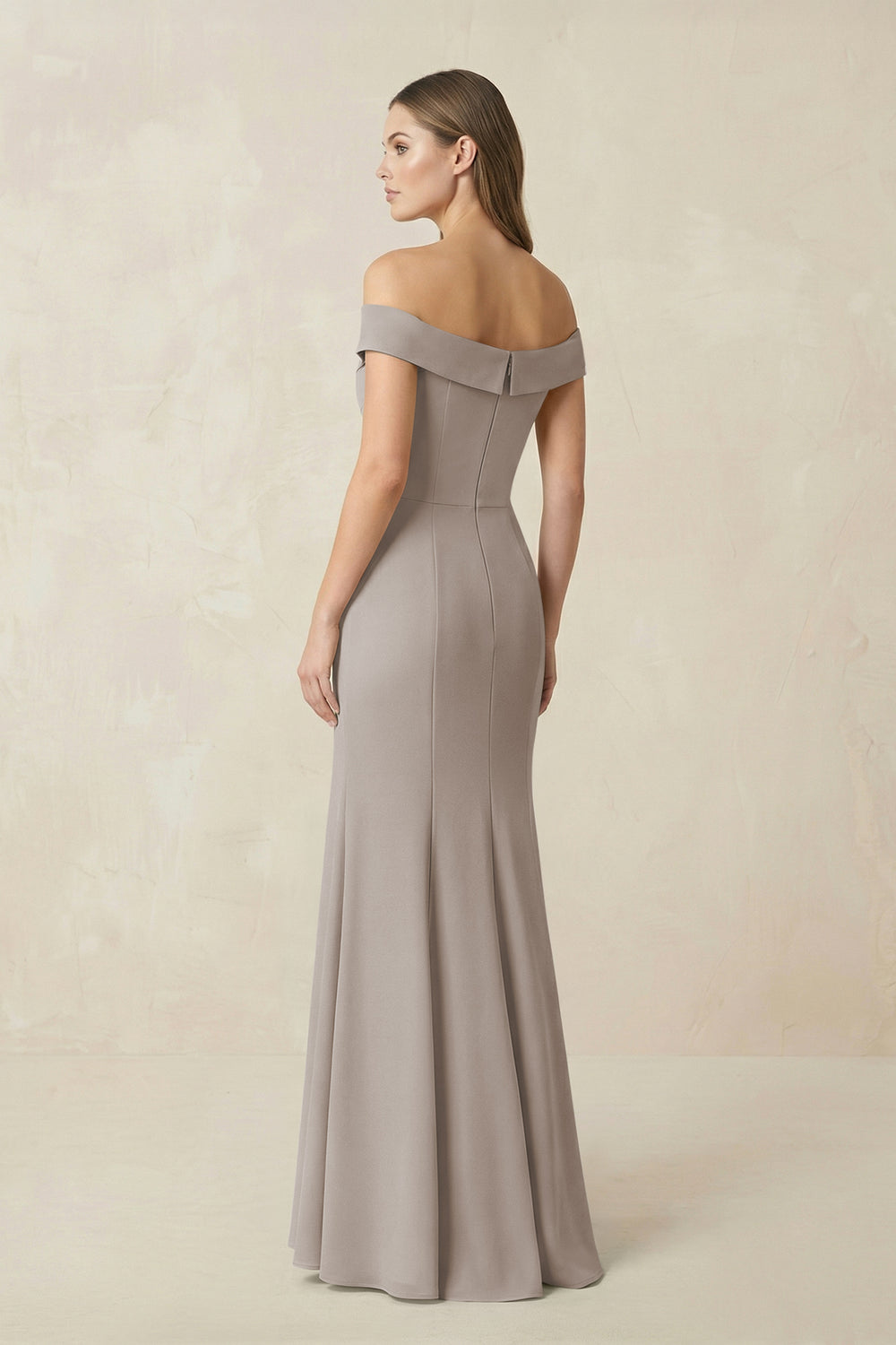 Off-the Shoulder Mermaid Chiffon Bridesmaid Dress in Frost